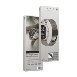 بند استیل اپل واچ برند Levelo مدل Monet مناسب برای سایز 44/45/46/49 میلی متری