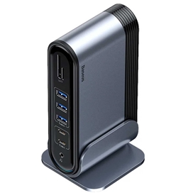 هاب 17 پورت تایپ سی بیسوس Baseus Working Station Three-Screen Multifunctional Type-C CAHUB-DG0G