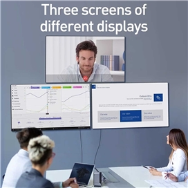 هاب 17 پورت تایپ سی بیسوس Baseus Working Station Three-Screen Multifunctional Type-C CAHUB-DG0G
