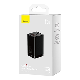شارژر دیواری 65 وات 3 پورت بیسوس مدل CCGAN65E5