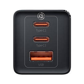 شارژر دیواری 65 وات 3 پورت بیسوس مدل CCGAN65E5