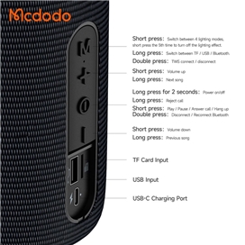 اسپیکر بلوتوث مک دودو Mcdodo BS-1410 Portable Wireless Speaker توان 10 وات رم و فلش خور