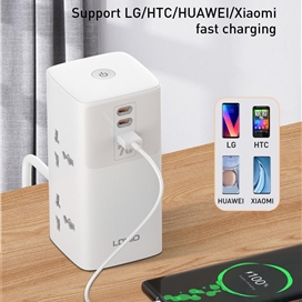 چند راهی برق و شارژر الدینیو Ldnio SC4383 GaN