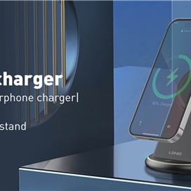 شارژ وایرلس رو میزی 3 کاره الدینو LDNI Wireless Charging Station WL02