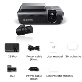 دوربین خودروی شیائومی Xiaomi DDpai X5 Pro به همراه دوربین عقب