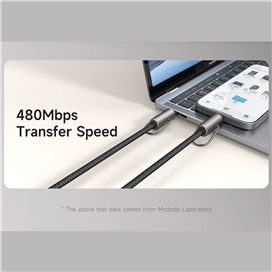 بند آویز موبایل و کابل شارژ 60 وات 1.2 متری USB-c به USB-C مک دودو مدل CA-683