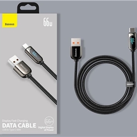 کابل یواس‌بی به تایپ‌سی بیسوس Baseus CASX020101 66W USB to USB-C / Type-C Digital Display Fast Charging Data Cable 2M