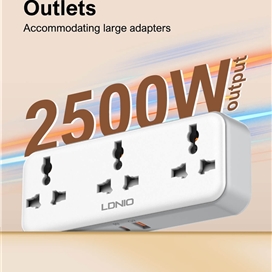 چند راهی برق 3 پورت الدینیو Ldnio Universal Outlet 2500W SC3317
