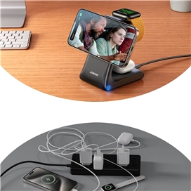 شارژ وایرلس رومیزی 3 در 1 جویروم JOYROOM 3 in 1 Wireless Charging Station JR-W15