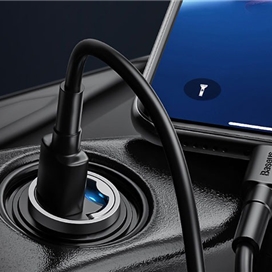 شارژر فندکی دو پورت 30 وات بیسوس Baseus Tiny Star U+C Mini Car Charger VCHXX-UC