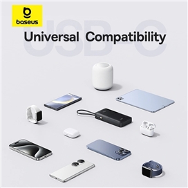 پاوربانک 20وات 10000 با کابل بیسوس Baseus Power Bank Bipow 2 With Cable PPBD2-1W20