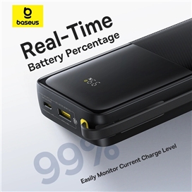 پاوربانک 20وات 10000 با کابل بیسوس Baseus Power Bank Bipow 2 With Cable PPBD2-1W20