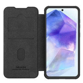 کیف چرمی نیلکین سامسونگ Samsung Galaxy A56 Nillkin Qin Pro Leather Case دارای محافظ دوربین