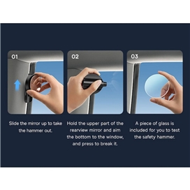 آینه عقب و چکش اضطراری بیسوس Baseus Wide Viewing Angle Mirror HSJ-01