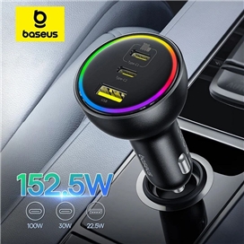 شارژر فندکی 152.5 وات با کابل بیسوس Baseus Multi-Port Fast Charge Car Charger BSCC-ZX-CCL