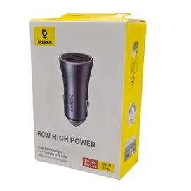 شارژر فندکی دو پورت فست شارژ 60 وات بیسوس BASEUS Golden Contactor Max CCJDZ-MC