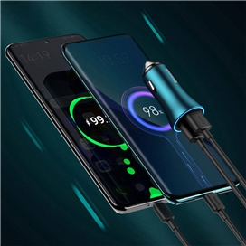 شارژر فندکی دو پورت فست شارژ 60 وات بیسوس BASEUS Golden Contactor Max CCJDZ-MC