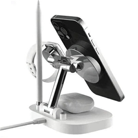 استند و شارژر وایرلس چندکاره اوی Awei W22 4 in 1 توان 15 وات با قابلیت شارژ اپل واچ