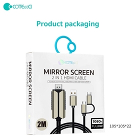 کابل HDMI به Type-c و میکرو کوتتسی Coteetci 33023 طول 2 متر
