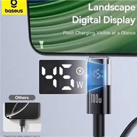 کابل شارژ تایپ سی 1 متر بیسوس Baseus Display II 100W fast Charging Cable CB000158