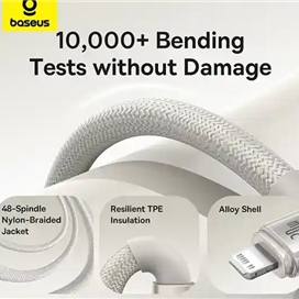 کابل شارژ تایپ سی به لایتنینگ 1 متر بیسوس Baseus Titanium Alloy Type-C To Lightning Cable CB000135