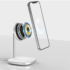 هولدر و شارژر وایرلس بیسوس Baseus Swan Magnetic Wireless WXSW-01 توان 15 وات مناسب سری آیفون 12 و 13
