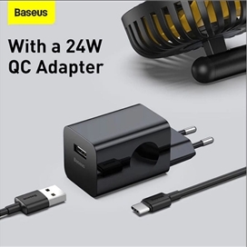 پنکه و شارژر وایرلس بیسوس Baseus Hermit Wireless Charger BS-W513 WXYZ-B01 توان 10 وات دارای استند