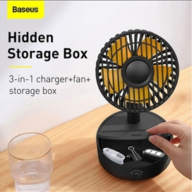 پنکه و شارژر وایرلس بیسوس Baseus Hermit Wireless Charger BS-W513 WXYZ-B01 توان 10 وات دارای استند