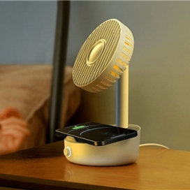 پنکه و شارژر وایرلس بیسوس Baseus Hermit Wireless Charger BS-W513 WXYZ-B01 توان 10 وات دارای استند