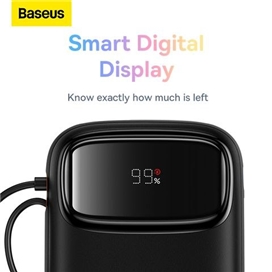 پاوربانک 20000 بیسوس Baseus QPow 2 P10055009113-00 توان 30 وات با کابل متصل