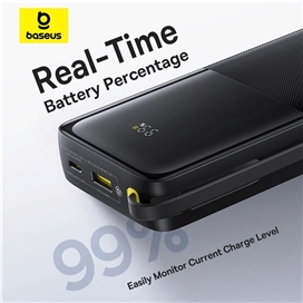 پاوربانک 10000 بیسوس Baseus Bipow 2 P10077101113 توان 20 وات همراه با کابل Type C متصل