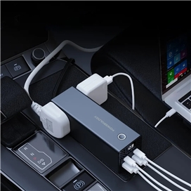 اینورتر فندکی خودرو 300 وات با دو خروجی 220 ولت پاورولوژی مدل PWCUQC038