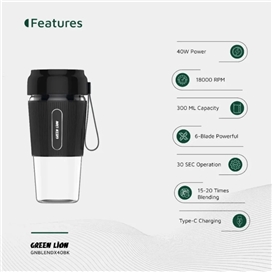 مخلوط کن و شیکر گرین لاین Green Lion G-Blade X portable Juicer GNBLENDX40WH