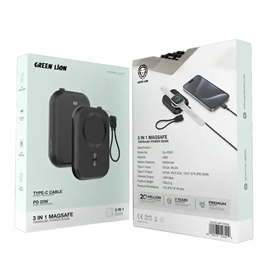 پاوربانک وایرلس 10000 مگسیف گرین لاین Green Lion 3 in 1 MagSafe Power Bank GN3N1MF10PBK