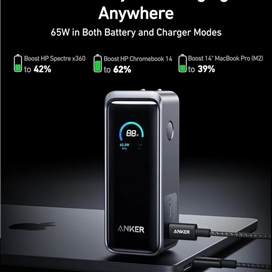 پاوربانک 9600 و شارژر دیواری انکر Anker A1339 Prime Power Bank توان 65 وات همراه با کابل تایپ سی