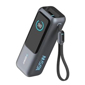 پاوربانک 25000 انکر Anker A1695 Zolo Power Bank توان 165 وات همراه با کابل متصل