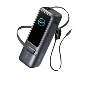 پاوربانک 25000 انکر Anker A1695 Zolo Power Bank توان 165 وات همراه با کابل متصل