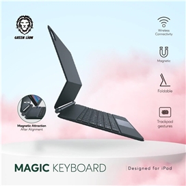 کاور کیبورد دار برند گرین لاین Green Lion مدل Magic Keyboard Case مناسب برای Apple iPad Air 13 2024