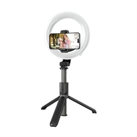 مونوپاد و رینگ لایت 6 اینچی با سه پایه گرین لاین Green Lion Ring Light 6″ Selfie Stick GNRNGLT6SSBK