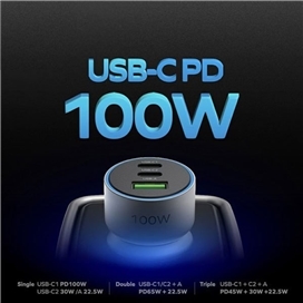 شارژر فندکی سه پورت 100 وات مومکس Momax MoVe Car Charger UC17E