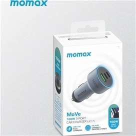 شارژر فندکی سه پورت 100 وات مومکس Momax MoVe Car Charger UC17E