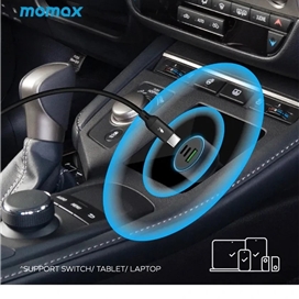 شارژر فندکی سه پورت 100 وات مومکس Momax MoVe Car Charger UC17E