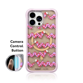 قاب Youngkit یانگ کیت Mosaic Snake Moon Knight صورتی مناسب برای Apple iPhone 16 Pro Max