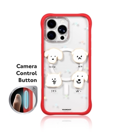 قاب Youngkit یانگ کیت Happy Pups قرمز مناسب برای Apple iphone 16 Pro Max