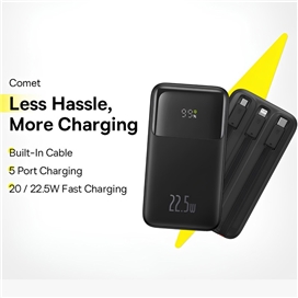 پاوربانک 22.5 وات 10000 با کابل همراه بیسوس Baseus Comet Power Bank PPMD2-10