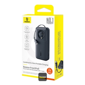 پاوربانک 20000 بیسوس Baseus Free2Pull P10073700123 توان 65 وات با کابل تایپ سی جمع شونده