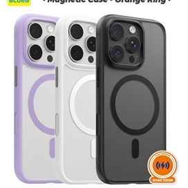 قاب اورجینال برند بلو Blueo Skin Friendly Stain & Slip Resistant Magnetic Case Orange Ring مناسب برای Apple iPhone 16 Pro max