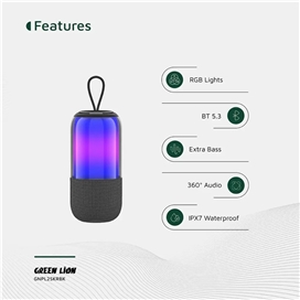 اسپیکر بلوتوث با نور RGB گرین لاین Green Lion Palma 2 Portable Speaker GNPL2SKRBK