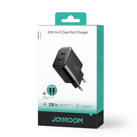 آداپتور شارژ 2 پورت 20 وات جویروم JOYROOM ADAPTER DUAL PORT JR-TCF05EU
