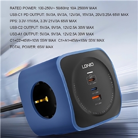 چند راهی برق 6 کاره الدینیو Ldnio Power Socket Cube SE3338